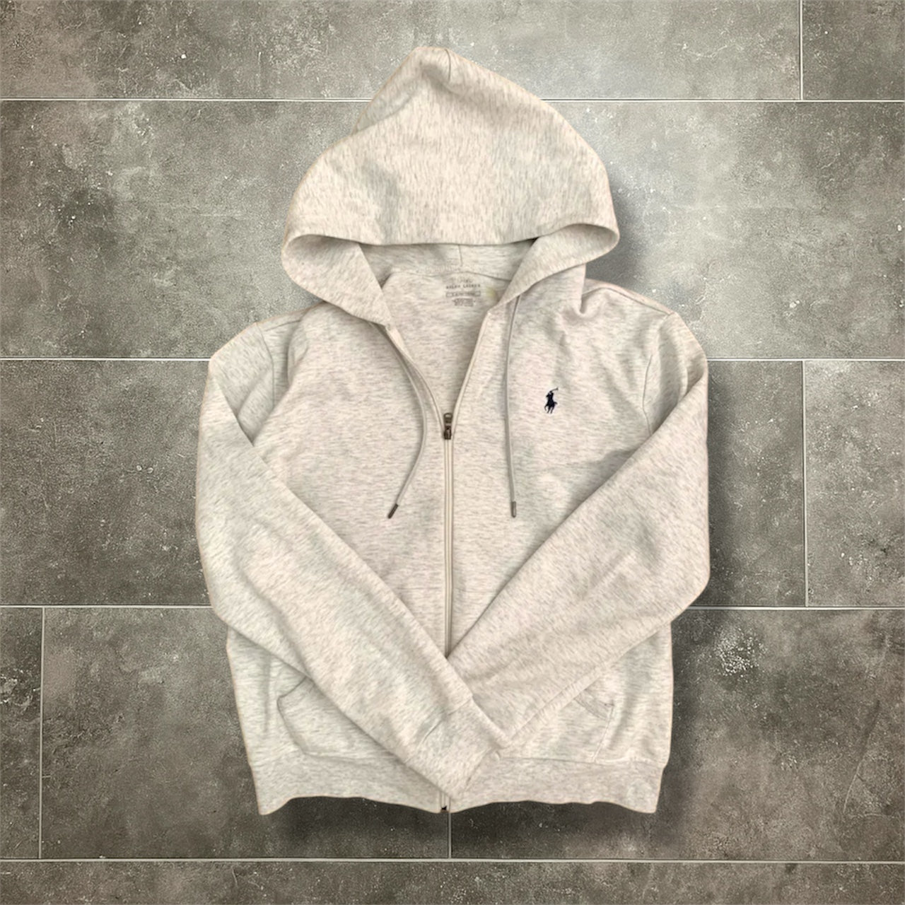 RALPH LAUREN GREY ZIP-HOODIE (M)